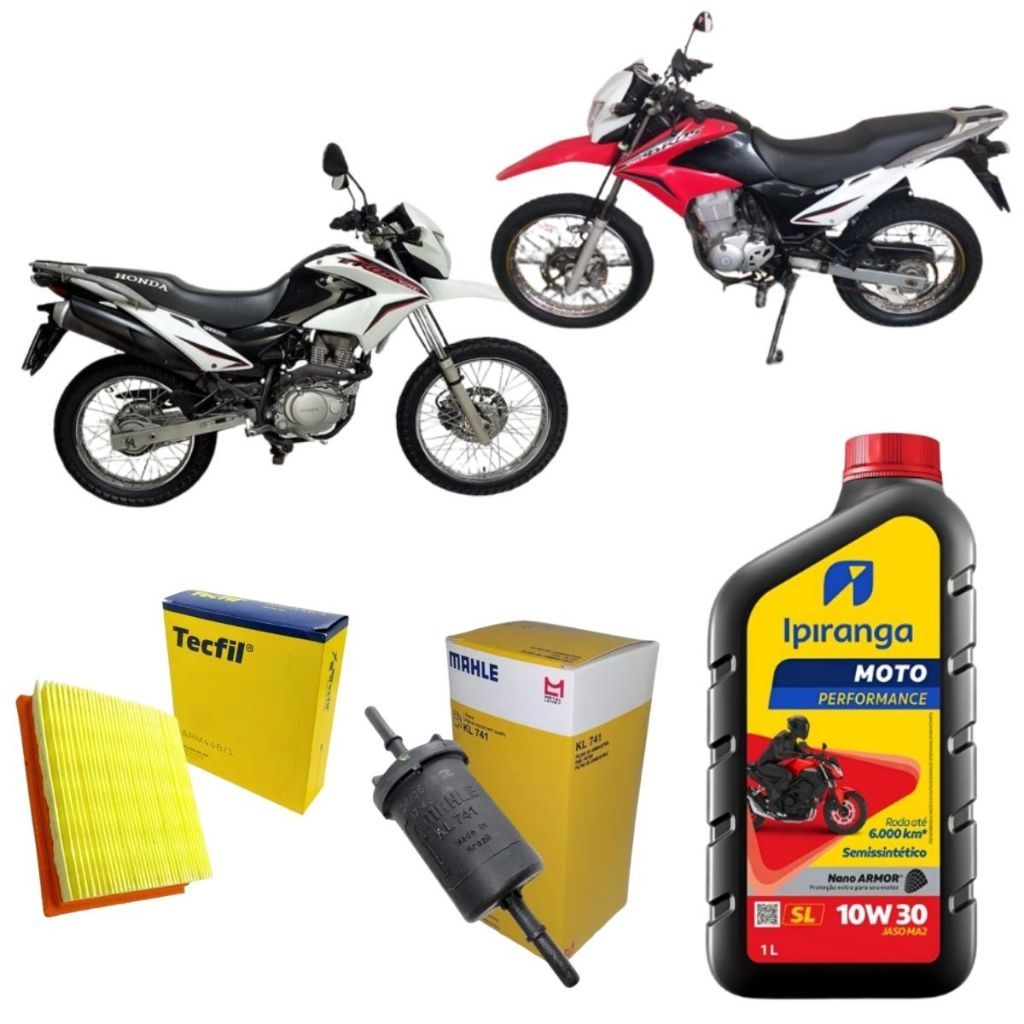 Kit Revisão Troca De Oleo E Filtros Honda Bros NXR 150 160 10w30 Semisintetico Original