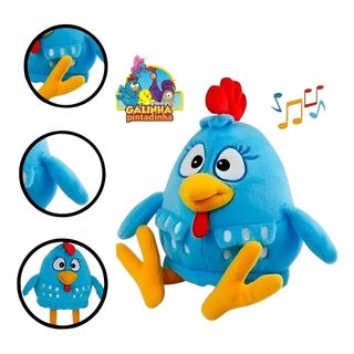 Pelúcia Galinha Pintadinha 35cm Musical - Hipoalérgico - Fofinhos - Brinquedos de Pelúcia com Música