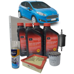Kit Revisão Ford New fiesta 1.6 5W30 Original FORD Motorcraft+Todos os Filtros+Higienizador