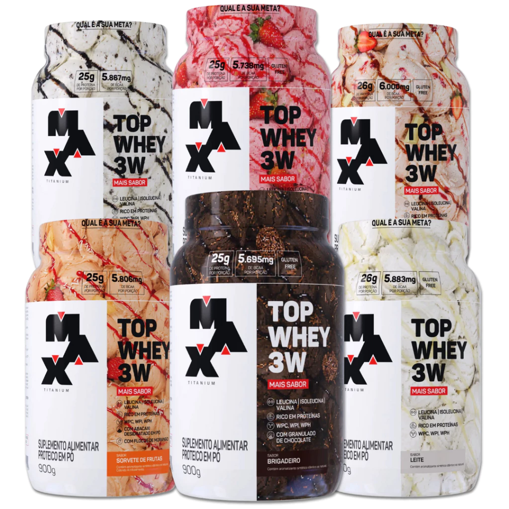 TOP WHEY 3W + SABOR POTE 900g (25g proteina por porção) - MAX — imagem 1