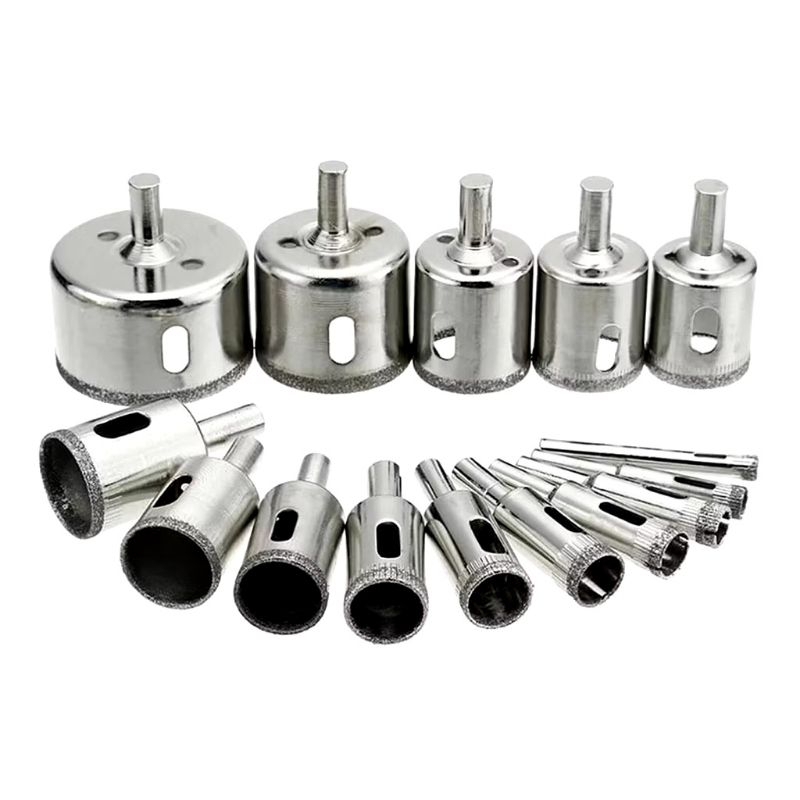Kit 15 Brocas Diamantadas 6-50mm Vidro CerÃmica Piso Azulejo 15578