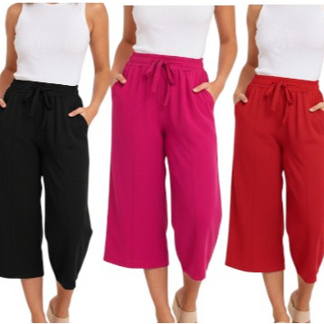 Calça Pantacourt Duna Liso Elegante Moda Bogueira em Oferta na Shopee