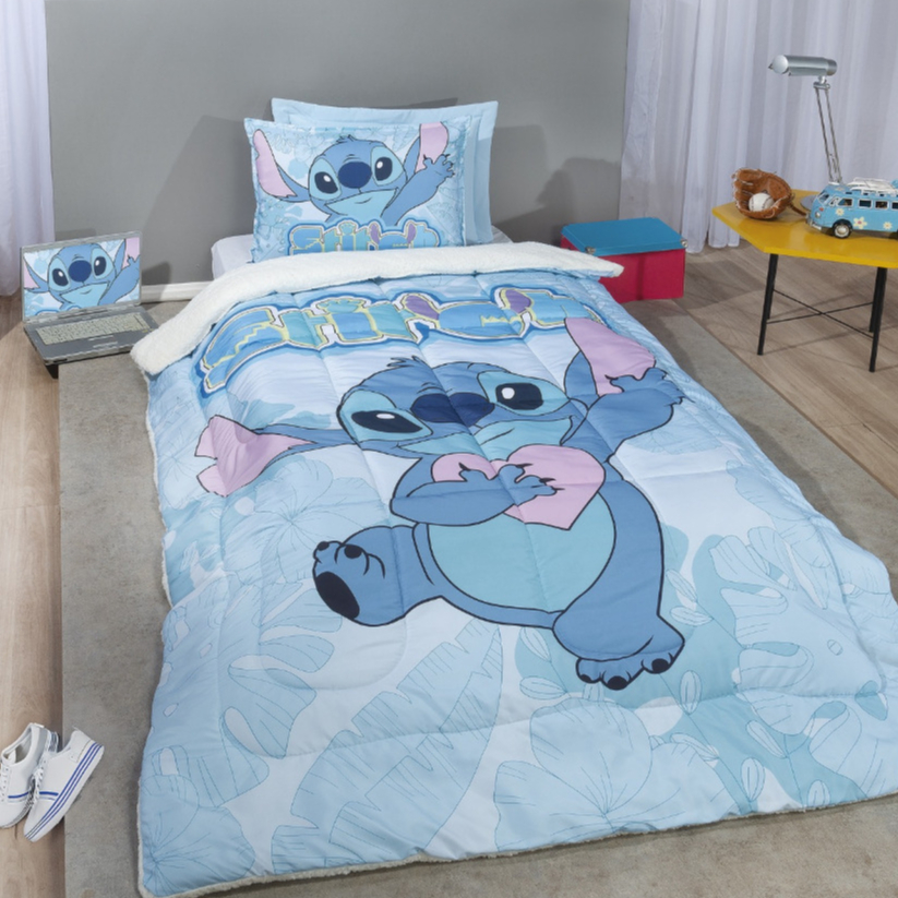 Edredom Stitch, ONE PIEGE, angel, princesas, Solteiro coberdrom manta, 2 peças em Oferta na Shopee