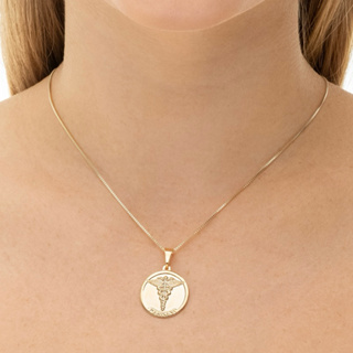 Colar Medicina Profissão Folheado a Ouro 18k Ou Prata 925 em Oferta na Shopee