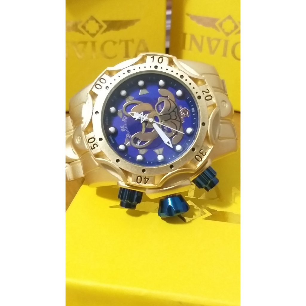 Relógio cor ouro  masculino Invicta Buldogue a prova d’água Luxo  + Caixa Invicta