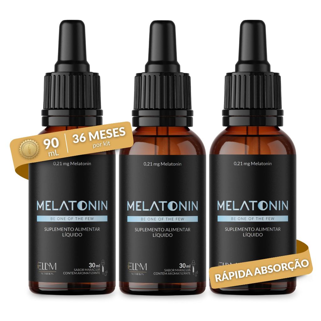 Melatonina em Gotas Sublingual 0,21mg ELLYM NUTRITION 30ml Sabor Maracujá Suplemento Dormir em Oferta na Shopee