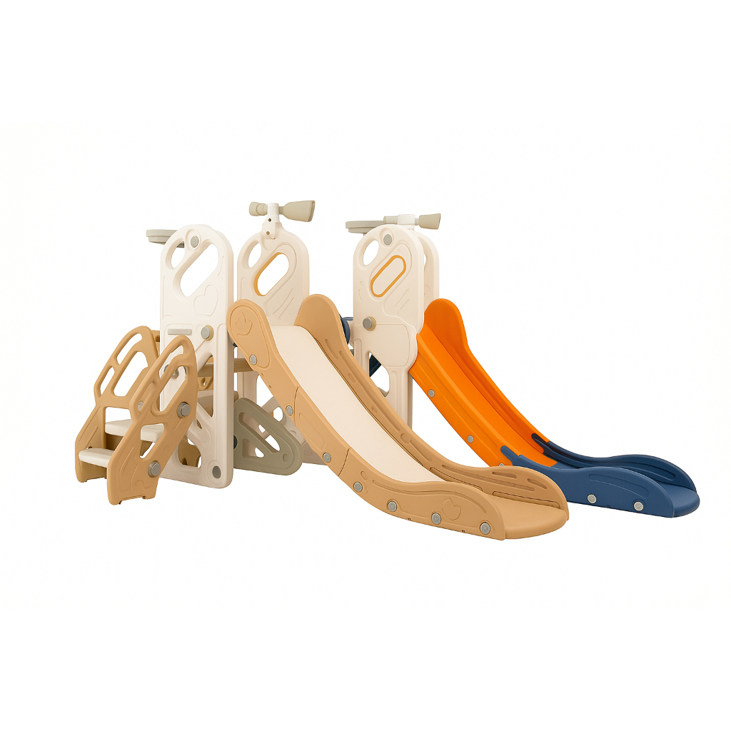 Playground Infantil 4x1 Importway com Escorregador Cesta Basquete Telescópio e Espaço Inferior