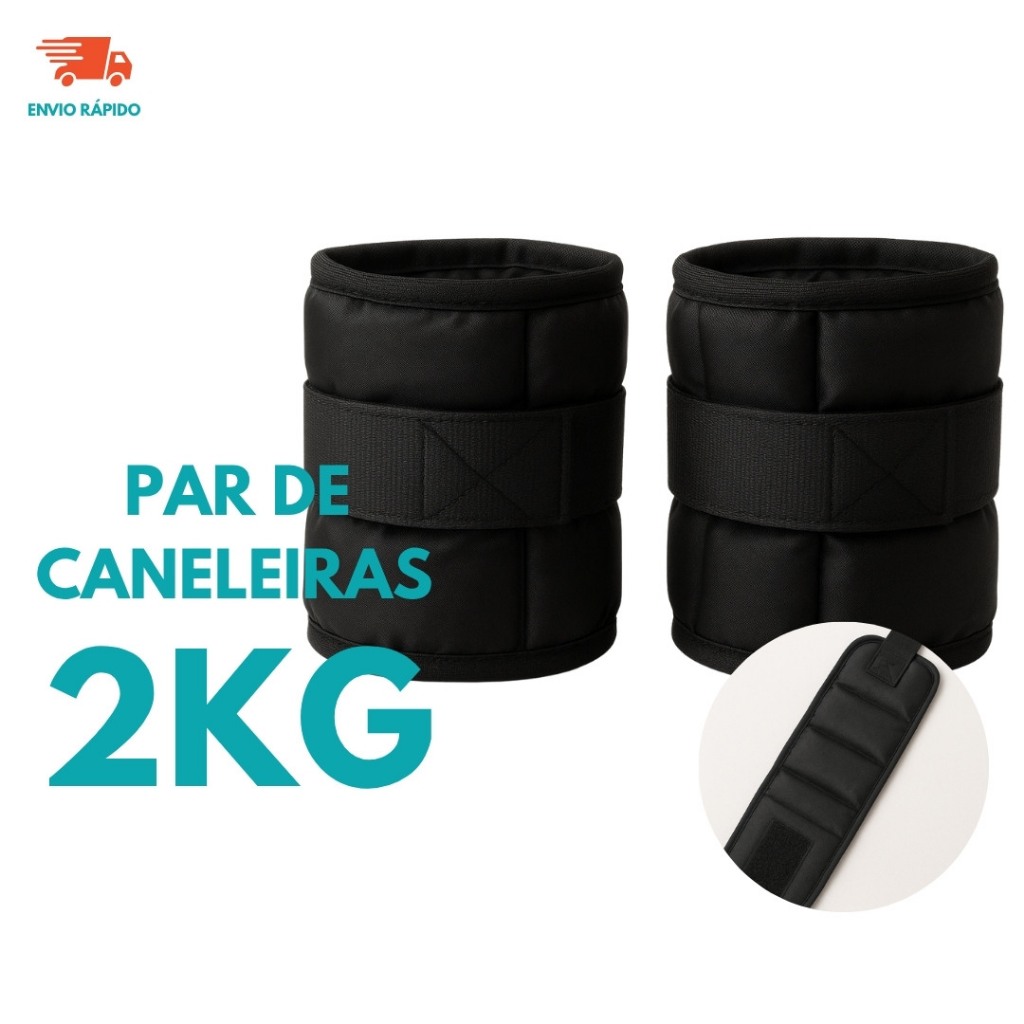 Par Tornozeleira Caneleira 2kg Ajustavel Fitness Academia Treino Musculacao Fitness