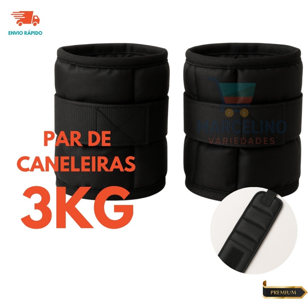Caneleira de Peso 3kg PAR Academia Tornozeleira Fitness Treino de Perna Profissional em Oferta na Shopee