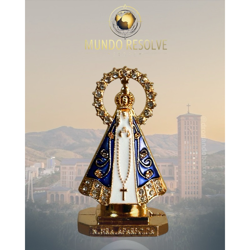 Nossa Senhora Aparecida Dupla Face P/Painel de Carro Lar Trabalho Basilica Miniatura NS Aparecida em Oferta na Shopee