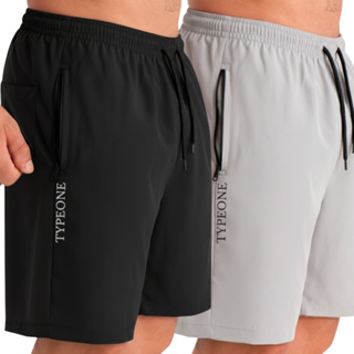 Kit 2 Bermuda Masculina Tactel Lisa Básica Esportiva praia ziper anti odor em Oferta na Shopee