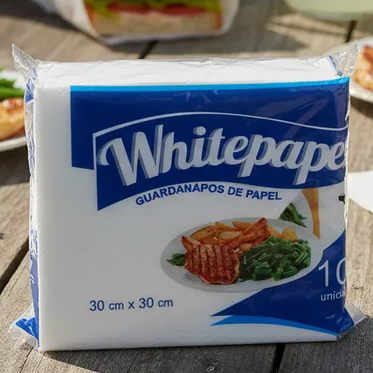 Kit 500/1000 Guardanapos de Papel Descartavel 30X30CM Folha Simples WHITE PAPER