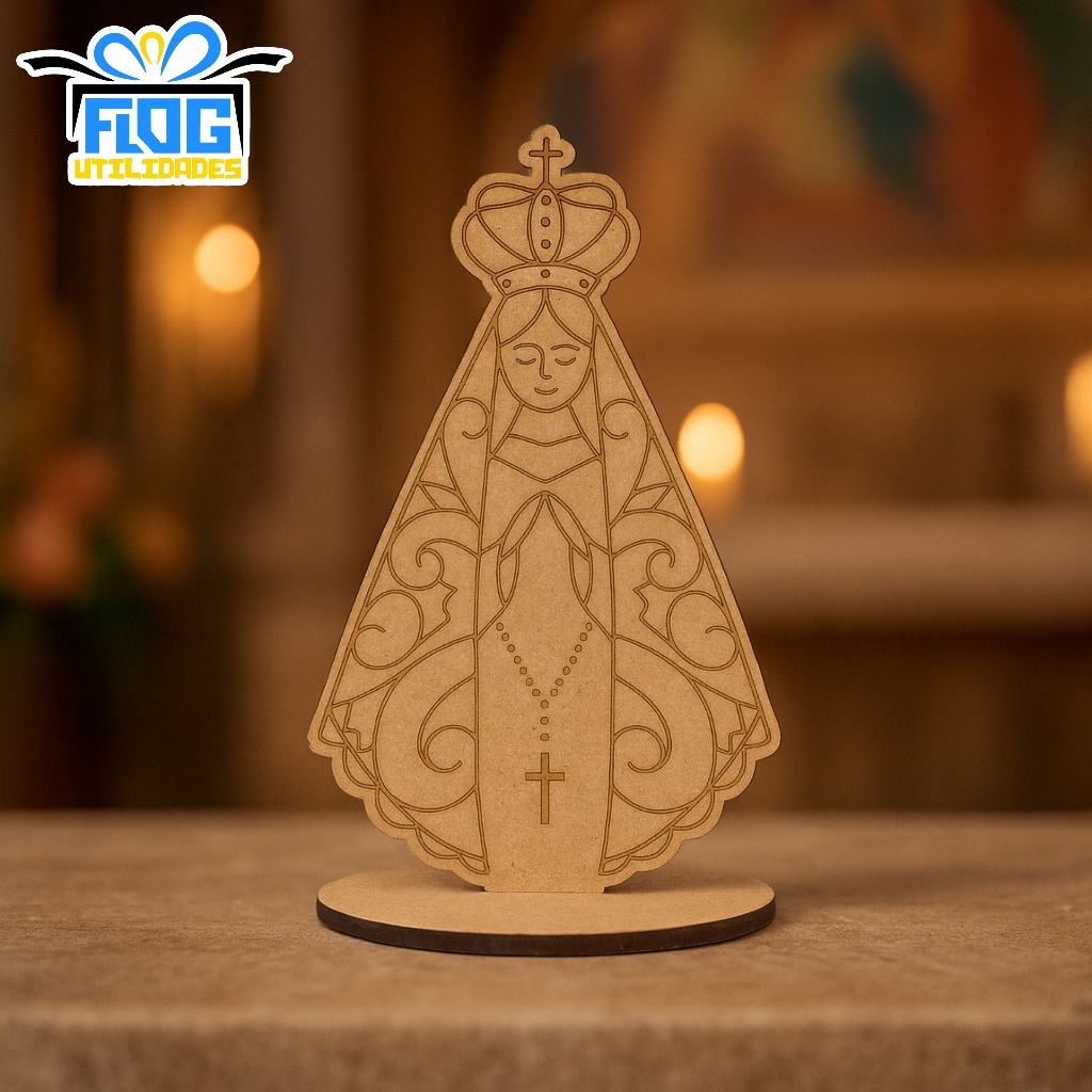 Kit Nossa Senhora Em MDF cru - Lembrancinha Igreja Religião - Decorativa - Natal / Decoração