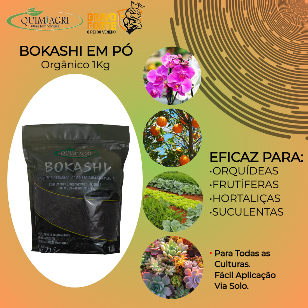 Fertilizante Natural Orgânico Bokashi 1Kg Quimiagri Para Todos Os Tipos De Culturas
