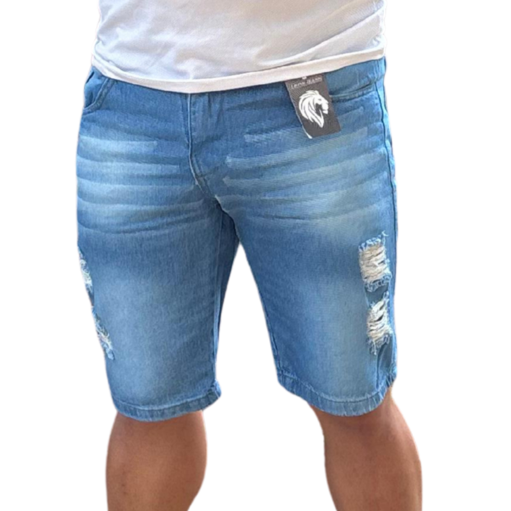 Bermuda Masculina Jeans Destroyed Shorts Jeans Masculino Confortável Premium - Black Friday Festa Junina