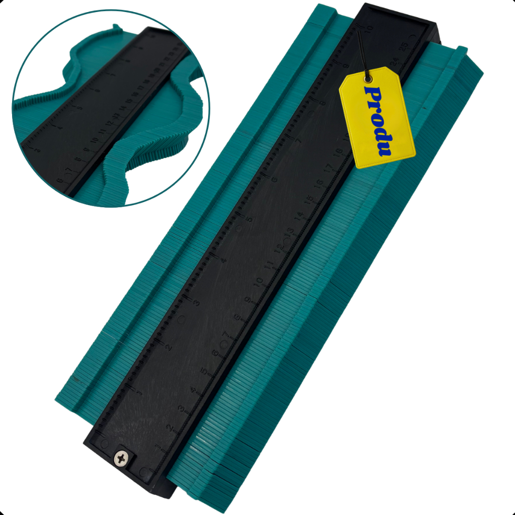 Gabarito 25cm Copiador Contornos Guia Perfis Kit Modelador Medidor Ferramenta