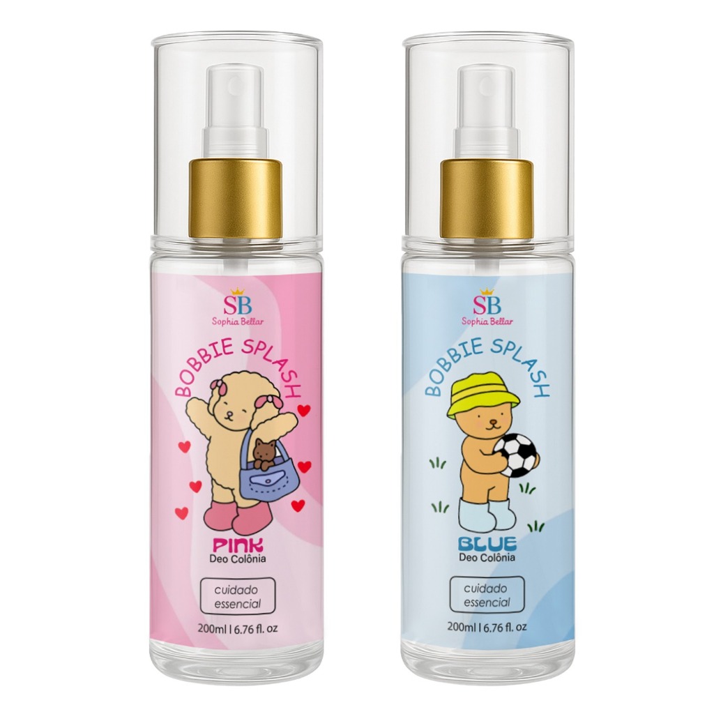 Kit Body Pink & Blue Splash  Sophia Bellar – Colônias Infantis 200ml | Menina & Menino