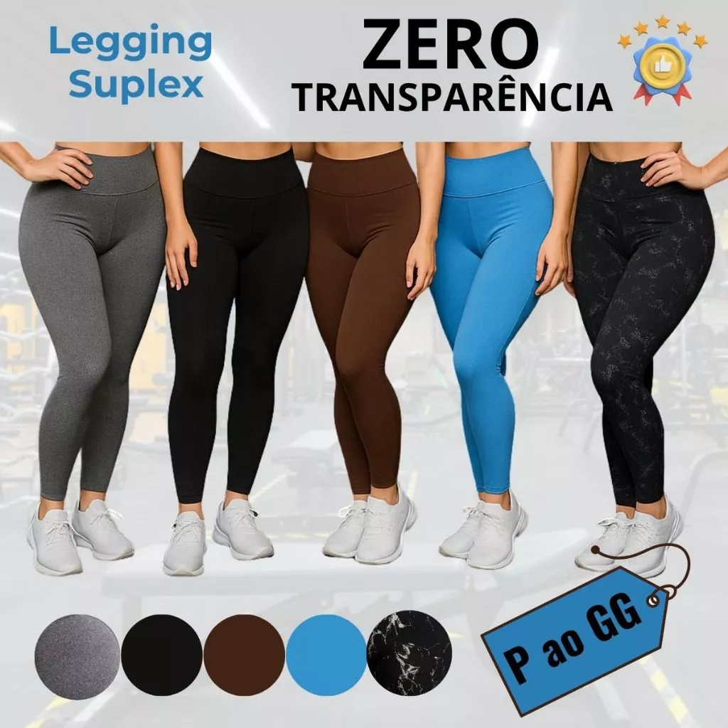 Conjunto Legging Supplex Taidai Fitness ou Unitário Zero Transparência Cós Alto Linha Premium — imagem 1