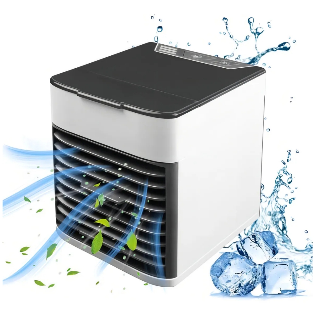Climatizador Portátil Mini Ar-Condicionado Vaporizador 3 Velocidades Branco Recarregável USB