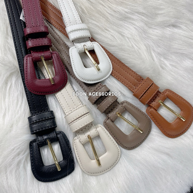 Cinto Feminino 2.7cm em Couro Sintetico Com Costurar em Oferta na Shopee
