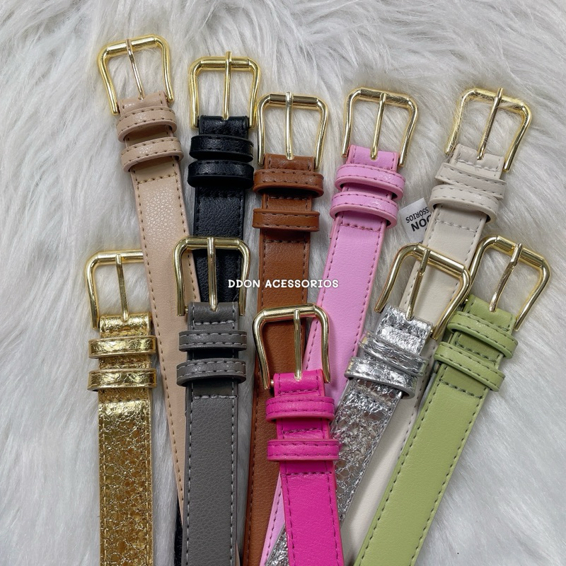 Cinto de moda feminina 2.5cm fivela dourado em Oferta na Shopee