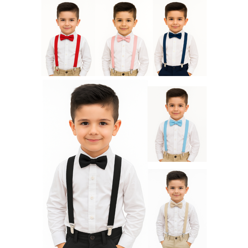 Suspensório e Gravata Infantil Criança Menino Festa Culto Reunião Pagem Formatura em Oferta na Shopee