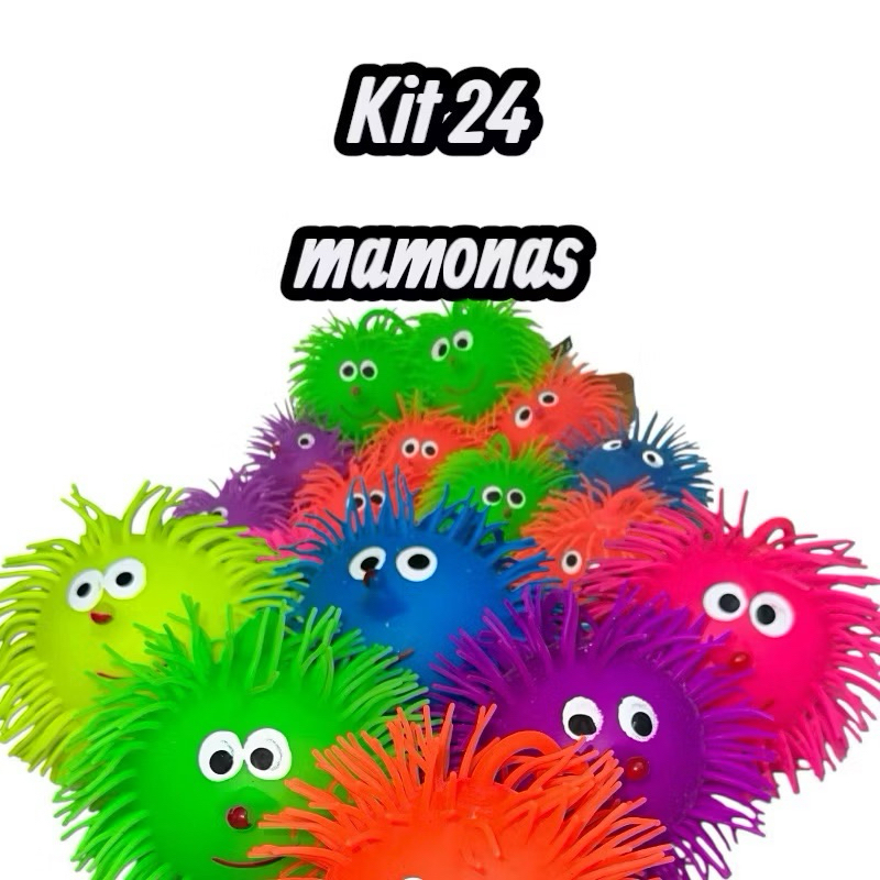 kit caixa com 24 unidades Bola Loio Com Luz Mamona Maluca Bolinha com Led brinquedos anti-stress