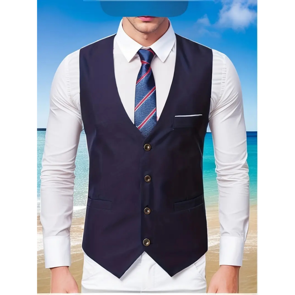 Colete Masculino Slim Premium - Quatro Botões - Envio imediato