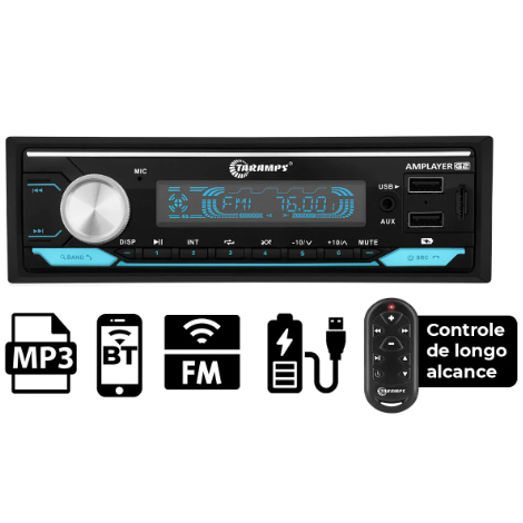 Aparelho Som Rádio Amplayer G2 Taramps 400w RMS 4x100w 7 Cores Com Controle de Longa Distancia — imagem 2 de 2