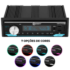 Aparelho Som Rádio Amplayer G2 Taramps 400w RMS 4x100w 7 Cores Com Controle de Longa Distancia
