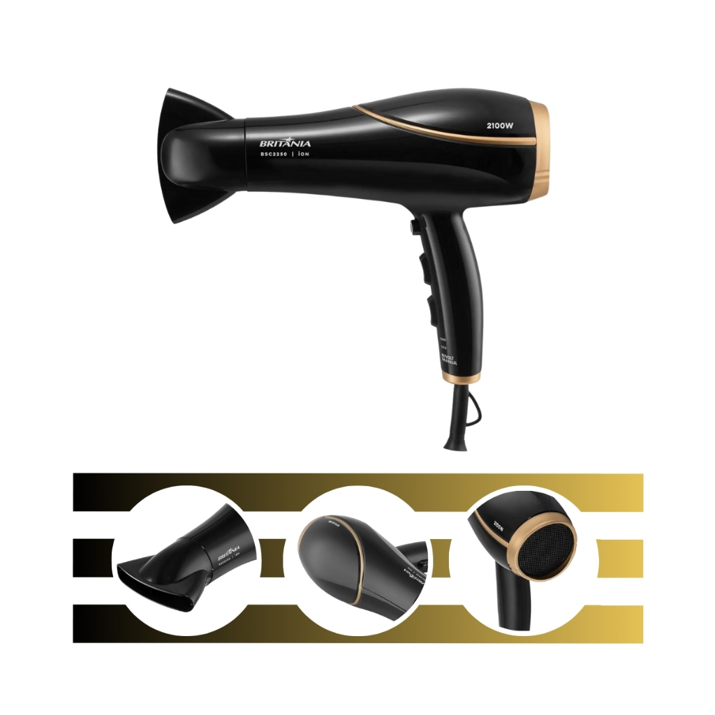 Secador de Cabelos Bivolt 2100W BSC2250 Britânia em Oferta na Shopee
