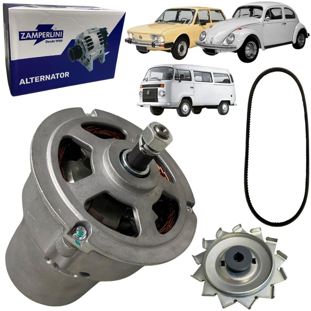 Kit Alternador Completo Polia Correia Para Volkswagen Fusca Kombi Brasilia 1300 1500 1600