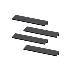 4 Puxadores De Gaveta Slim Aluminio Tito C/ Parafusos 64mm