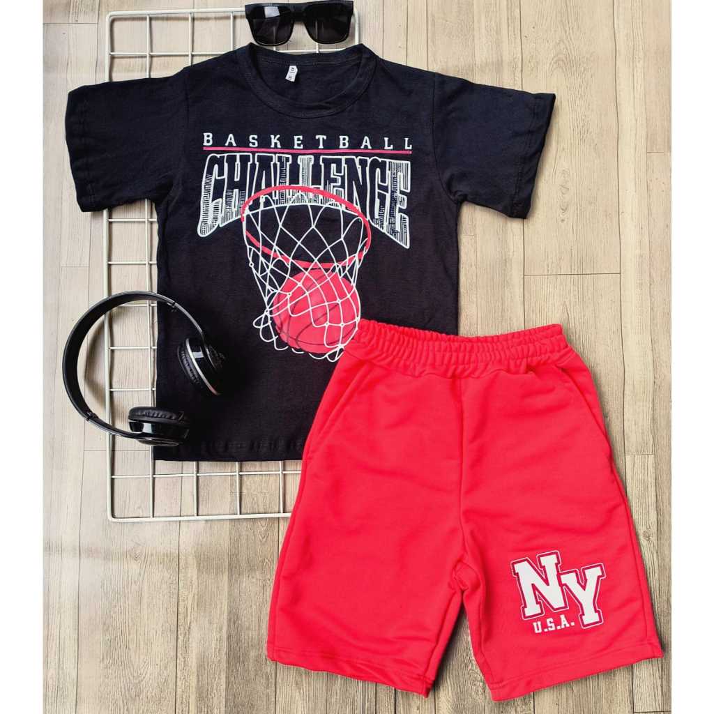 Conjunto Infantil Masculino de Verão - Blusa e Bermuda Confortável - Tamanho 2 ao 12 Anos