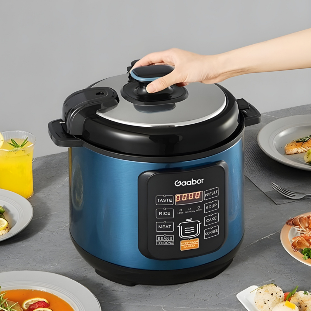 Panela de Pressão Elétrica Gaabor 6L Painel Digital 8 em 1 Carne, Legumes Cozimento Rápido Segurança