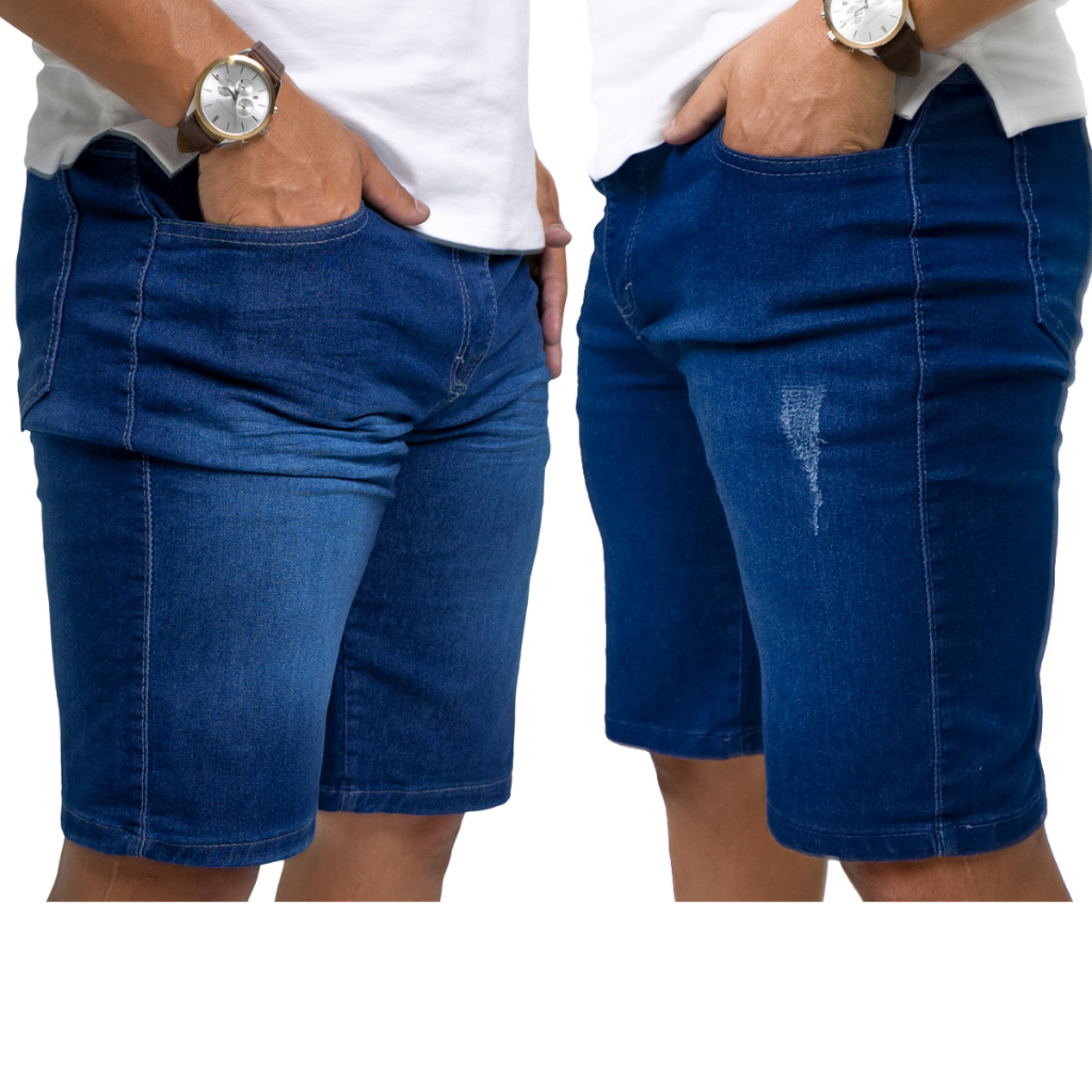 KIT 2 Shorts Bermuda Jeans Masculina Têndência Moda Masculina 2026 Frete Grátis Leve e Confortável Dia dos Pais 