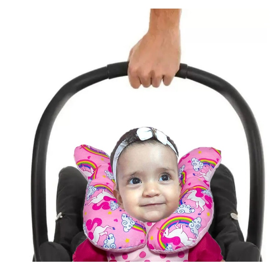 Almofada Para Pescoço Com Apoio Cabeça Bebe Cadeirinha Protetor de  Pescoço Segurança