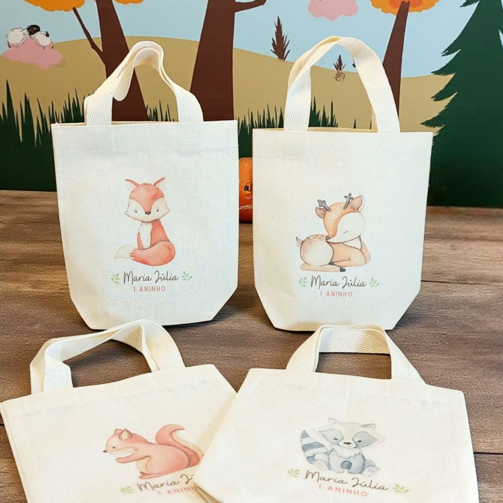 10+ Sacolinha Minibag Bosque Animais - Lembrancinha de Aniversário em Oferta na Shopee