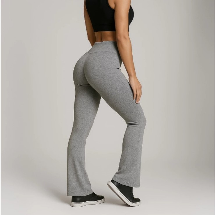 Calça Bailarina Feminina Calça Legging Feminina Legging Flare Legging Preta cintura alta