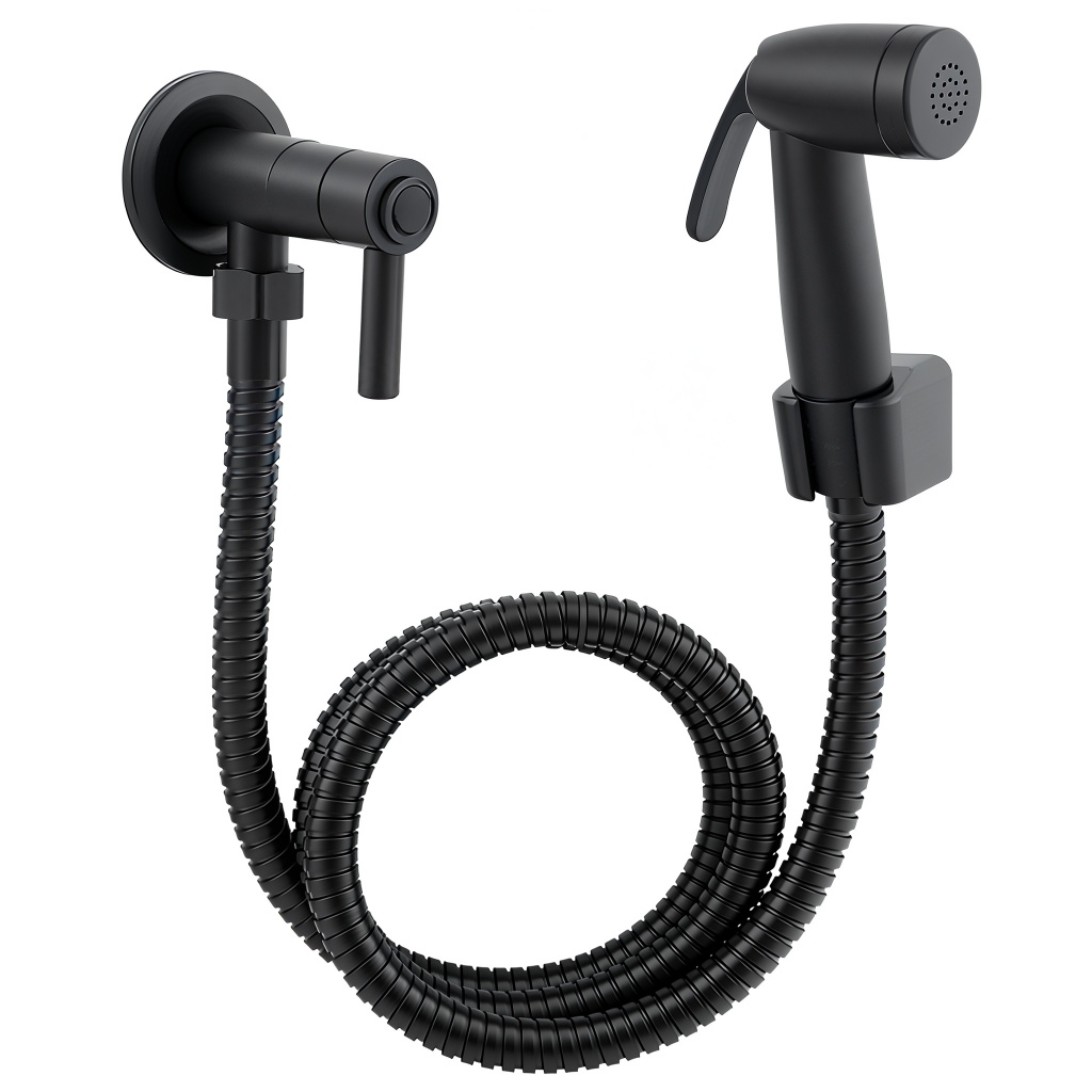 Ducha Higienica Luxo Preta Acionamento 1/4 Volta Com Gatilho