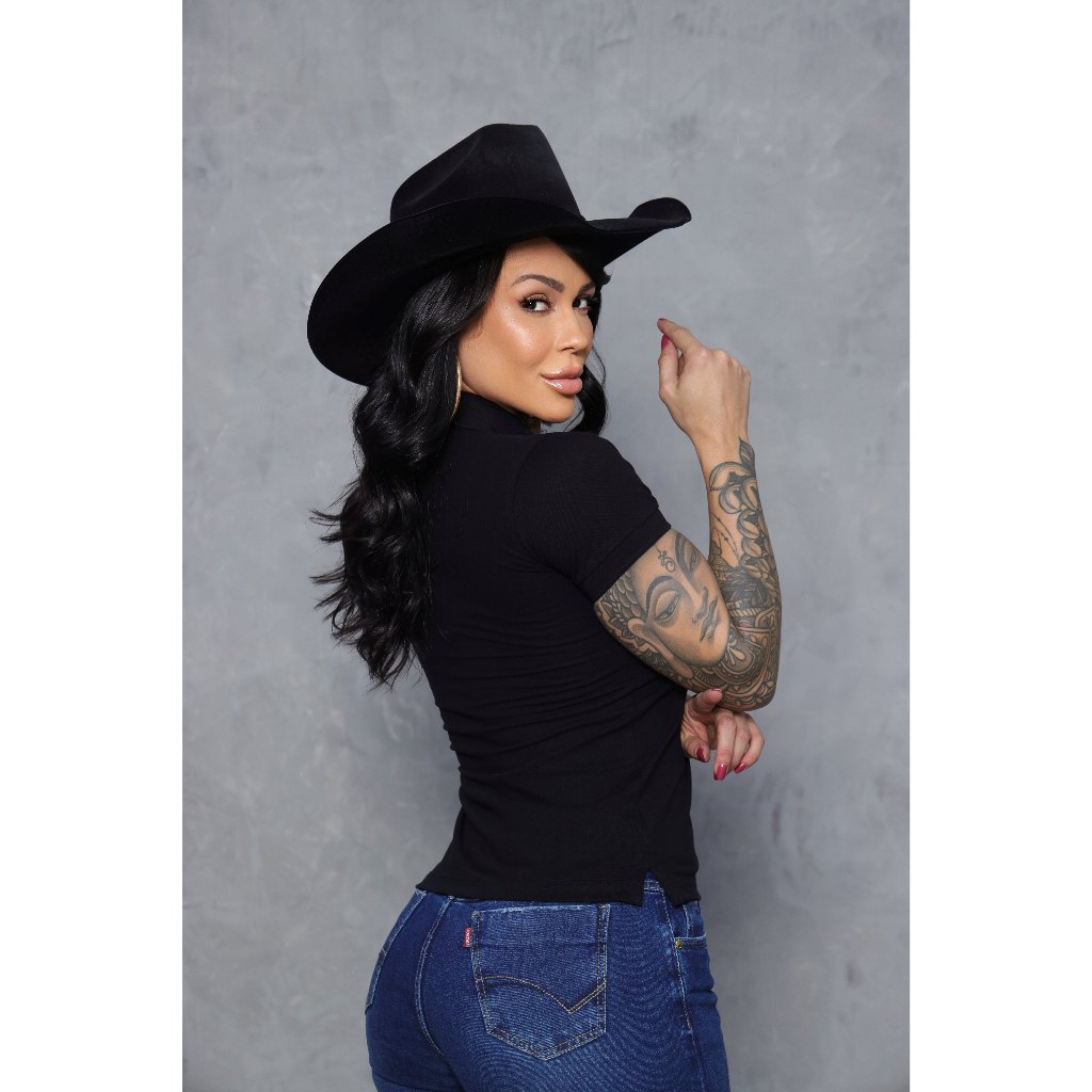 Camiseta Blusa Gola Polo Feminina Piquet com Elastano Casual Premium varias cores