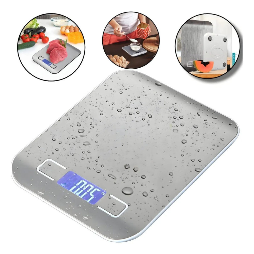 Balança Digital Cozinha De Alta Precisão 0,1 até 10kg Aço Inox Culinária Pesagem De Ingredientes e Comida