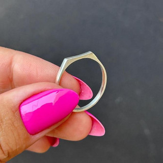 Anel Sinete 2mm Chapinha Fina Delicado Prata 925 Legítima