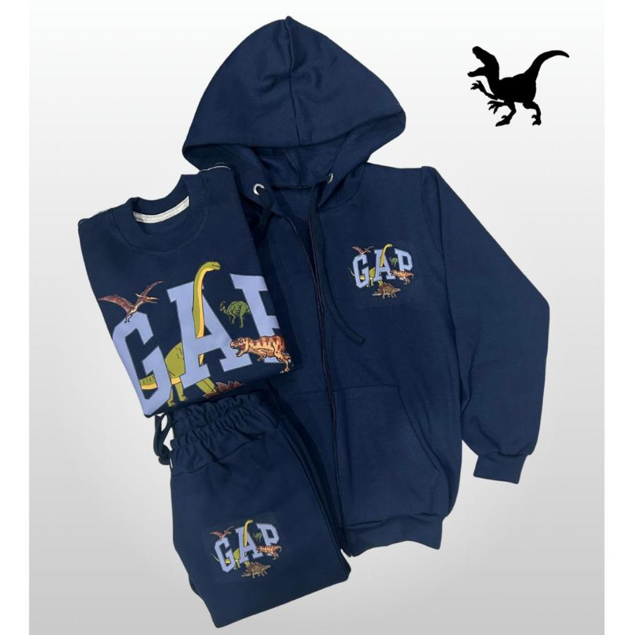 TRIO CONJUNTO DE MOLETOM - CASACO FECHADO + ABERTO + CALÇA - INFANTIL E INFANTO JUVENIL - 2 AO 16 ANOS - INVERNO em Oferta na Shopee