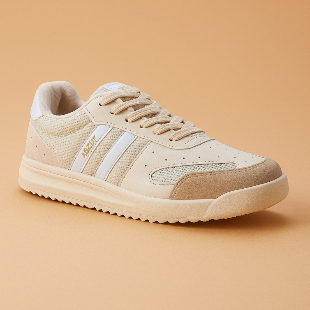 Tênis Casual Feminino Aszus com Detalhes em Couro – Perfeito para Todos os Looks