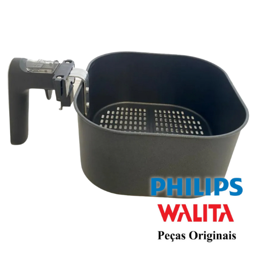 Cesta Cesto Fritadeira Airfryer Philips Walita RI9252 RI9201 Original Nova Peça Reposição Cuba