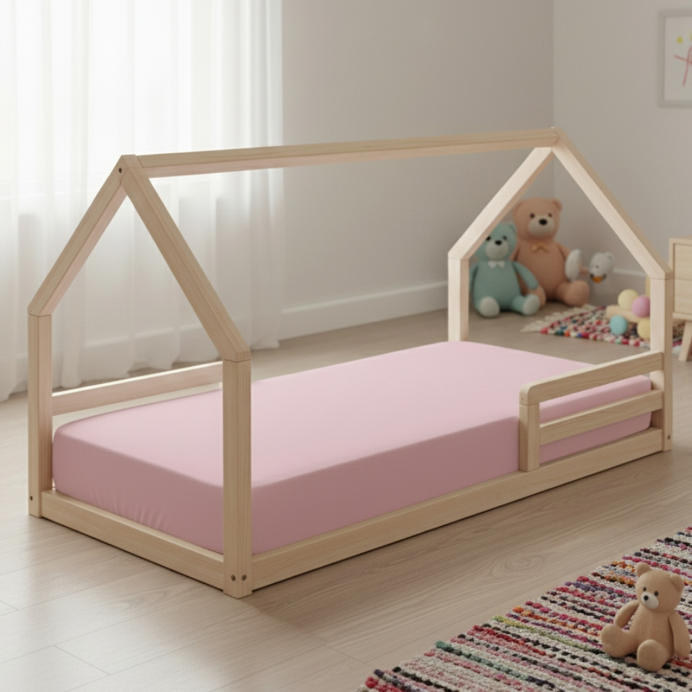 Lencol Avulso com Elástico Algodão Cama Casinha Montessoriana Solteiro Colchão Até 30cm Altura