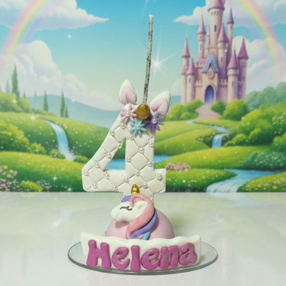 Vela Biscuit Tema Unicórnio - 1 - 2 - 3 - 4 - 5 - 6 -7 - 8 - 9 - 0 em Oferta na Shopee