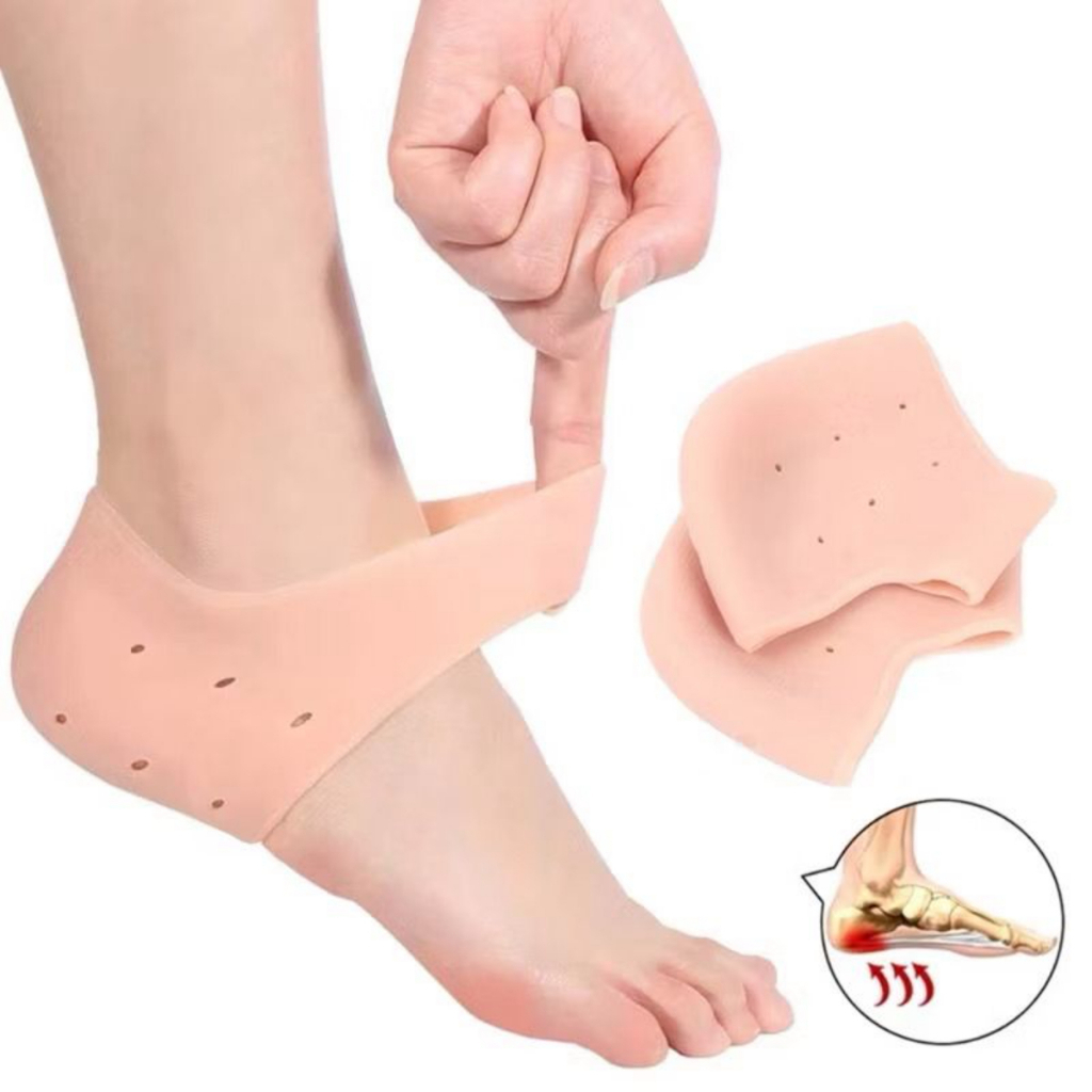 1/2/3 Pares Meia Palmilha Silicone Gel Ortopédica Hidratação Calcanhar Esporão