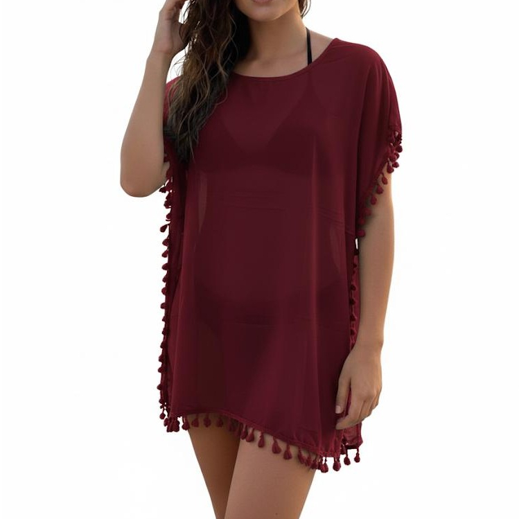 Saída de Praia Blusinha Com Pompom Cód.75195 em Oferta na Shopee